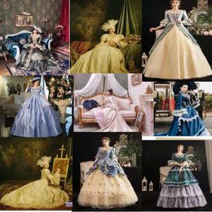 중세시대 드레스 빅사이즈 알프스소녀 시대의상 공주풍 코스튬