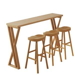 원목바테이블 카페 인테리어 홈바 높은 테이블 와인 테라스