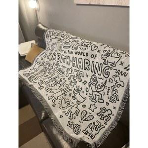 키스해링 담요 소파 덮개 준비물 캠핑 인테리어 블랭킷 팝아트 감성 차량용 커버 차박