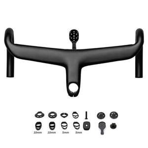 SL8 로드 핸들바/벤트 바 카본 일체형 핸들바 스템 티타늄 나사 볼트고정 컴퓨터 홀더 포함