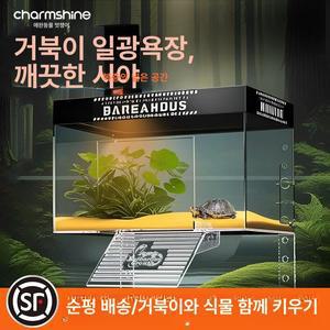 거북이 육지 쉼터 투명 일광욕 1개 어항 걸이식