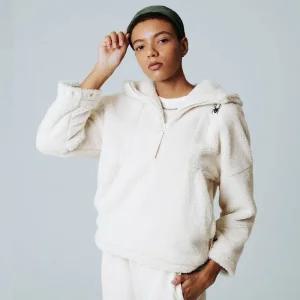 스파이더 여성 플리스 하프넥 아노락 후드 티셔츠 SPIWCNHD352WIVY 736414