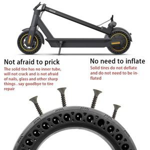 솔리드 고무 벌집 타이어 10x2.50 Ninebot Max G30 전기 스쿠터 펑크 방지 교체 휠 10 인치