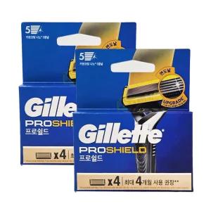 P&G 질레트 퓨전 프로쉴드 매뉴얼 옐로우 면도날 4입 2개
