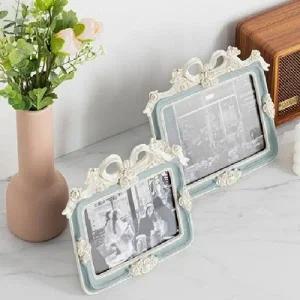 2104 장미 리본 액자 2size 빈티지 스탠드액자 선반