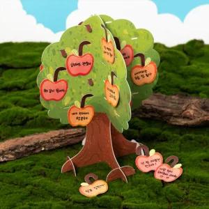 [오피스스쿨] 민화샵 KC인증 입체 종이 사과나무 만들기 DIY 애플데이 친구사랑주간 감사표현 입체카드만들기 감정표현키트
