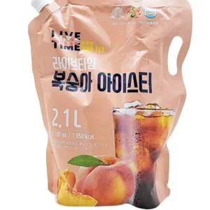 탄산음료 라이브타임 아이스티 복숭아 2.1L 청량