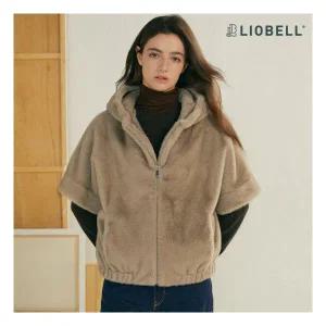 리오벨 케이시박 Faux 밍크 케이프 반후드 재킷780234