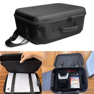 리그케이스 PS5/PS5 프로/PS5 슬림용 하드 캐리 케이스(탈부착 스탠드 없음), 플레이스테이션 및 액세서리용 하드 트래블 케이스, 손잡이/조절 가능한 어깨 스트랩, 넉넉한 폼 쿠션 포함