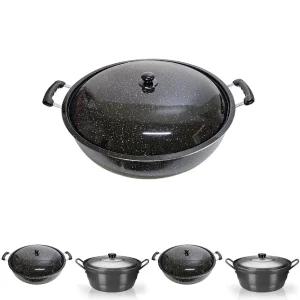 (45cm) 마블코팅 튀김팬/음식점/가정용/궁중/튀김용/업소용/튀김솥/양수/급식/볶음팬/단체/영업용