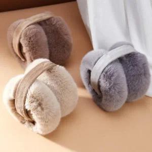 1+1 겨울철 한파 따뜻한 보온 접이식 털 귀마개 퍼 귀도리