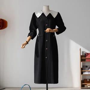 (안나앤플러스) A. 제인 배색 카라 원피스[드레스C1004N01] 빅사이즈