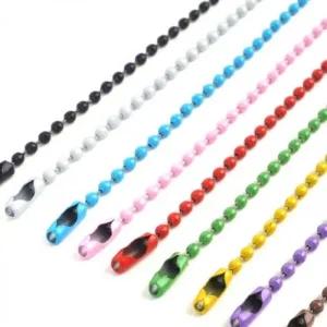 재료 연결줄 컬러 군번줄 구슬 체인 메탈 1p 10cm (44zKa)