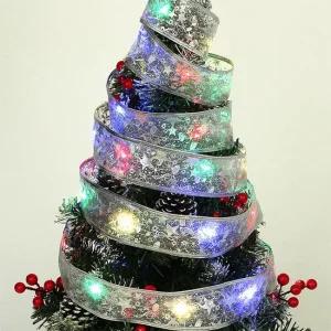 LED 실버 리본 트리 전구 컬러 벽트리 조명 장식 트리리본전구장식 트리전구장식