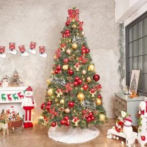 270cm 골든벨 뉴리얼 솔잎 눈꽃 트리풀세트 전구포함) 크리스마스트리풀세트