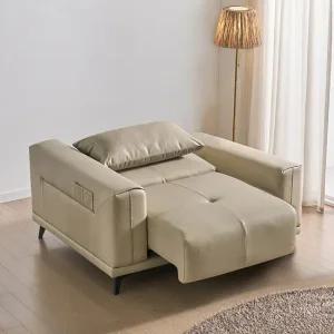 스코나 더스빌 하이브리드 레더 모션 슬라이딩 무빙 침대 1인 리클라이너 소파