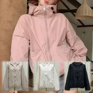 여성 경량 바람막이 후드 집업 점퍼 아노락 캐주얼 아우터 데일리 방풍 자켓