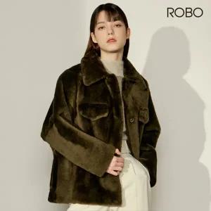 [최초기획가 99만원/ROBO] 로보 스페인 리버시블 카라 숏 무스탕 재킷