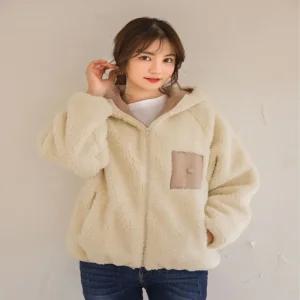겨울 후드집업 양털후리스 양털후드점퍼 여성 뽀글이