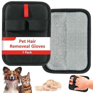 보두오예제이 반려동물 제모 장갑 개와 고양이를 위한 정전기 그루밍 미트 도구 - 반려동물, 가구, 카시트에서 털 제거하기