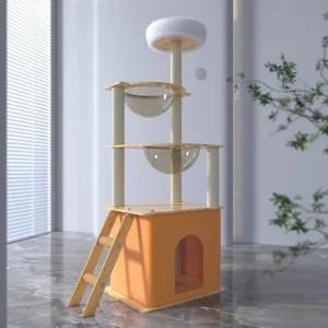 크레용펫 클리어 2단해먹 캣타워 캣워크 고양이