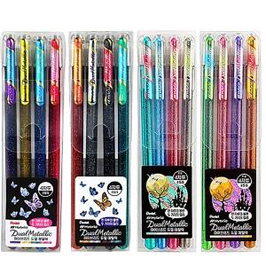 PenteL 펜텔 하이브리드 듀얼메탈릭 K110-4P 세트 라메펜 중성볼펜 1.0mm