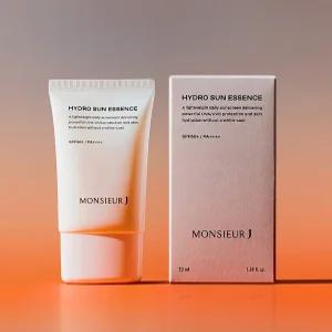 백탁없는 선크림 무슈제이 하이드로 선에센스 스며드는선크림 골프 서핑 50ml