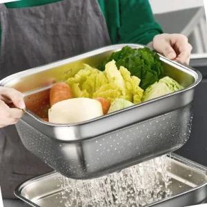 키친아트 설거지통 트레이 스텐 세척볼 물빠짐 식기건조 믹싱 타공볼 야채