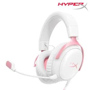[HP]하이퍼엑스 클라우드 3 유선 게이밍 헤드셋 (화이트/핑크)