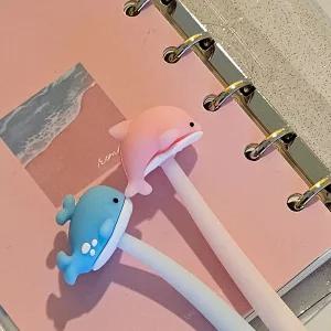 바다 고래 흔들 피규어 물고기 돌고래 볼펜 2Colors 고래볼펜 물고기볼펜 돌 어린이볼펜 피규어볼펜