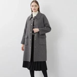 올리비아로렌 HC03 가죽비죠 포인트 핸드메이드 코트  VVC EA3W A261