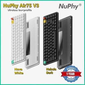 NuPhy Air75 V3 핫스왑 무선 기계식 키보드 84키 75 커스텀 로우 프로파일 노브 RGB 가스켓 장착