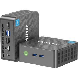 GMKtec 미니 PC 인텔 N150(최대 3.60GHz) i226-V 2.5Gbps RJ45 데스크톱 컴퓨터 16GB DDR4 256GB PCIe M.2 SSD/ 4K 듀얼 HDMI/USB3.2/WiFi 6 BT5.2(오피스, 비즈니스용)