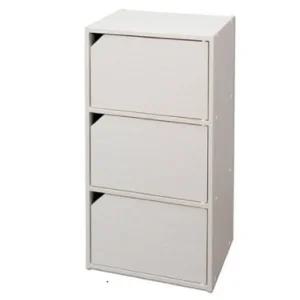 아이리스 3단 도어형 책장 수납장_화이트 MDB-3D