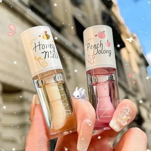 립글로스 Honey Peach Lip Oil Long Lasting Repair Moisturizing Hydrating Balm Anti-Cracking Plumper n