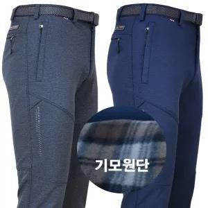 남성 겨울 기모 등산바지 스판 작업복바지 전사프린트 세미슬림핏 아웃도어