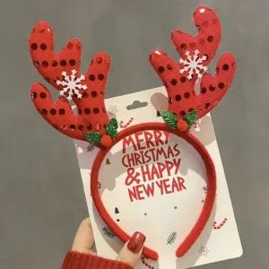 크리스마스 머리띠 루돌프 산타 사슴뿔 트리 리본 파 크리스마스머리띠