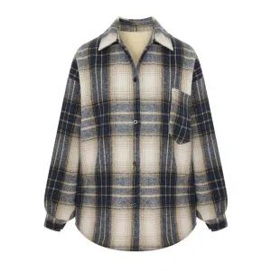 [롯데백화점]샐리 체크 포켓 퍼안감 셔츠_I5D-CSH003