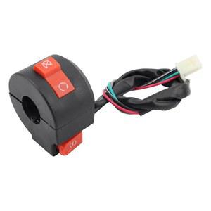 파워모터 4 와이어 왼쪽 킬 스타트 스톱 스위치 22mm 7/8인치 핸들바 어셈블리 교체용 스피디 50/포니 50/VIP 50/제트 50/타오 50cc 100cc 150cc ATV 쿼드 휠러 스쿠터