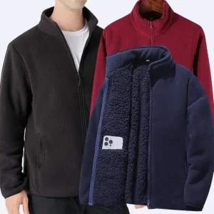 2장세트 제이케이 빅사이즈 남자플리스집업 양털후리스 기모 남녀공용 보아털 폴라플리스 자켓