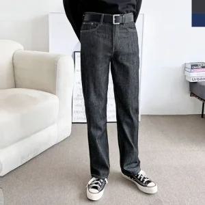 남자 논페이드 블랙 생지 일자청바지 (WFK82IA)