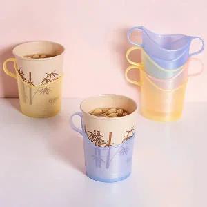 종이컵 받침 손잡이 홀더 반투명 10P세트 사무실 매장