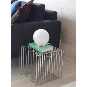 철제 미니 협탁 큐브 실버 블랙 와이어 테이블 싱글 몬타나