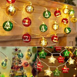 10 LED 1.5M 크리스마스 스타 라이트 스트링 트리 펜던트 스타/볼/전구 파티 요정 장식 조명 모양