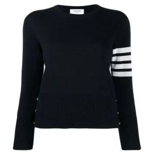 톰브라운 4바 스트라이프 밀라노스티치 여성 니트 스웨터 네이비 FKA239A00219415
