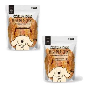 크림독 대용량 육포간식 닭가슴살 윙 1kg x 2개