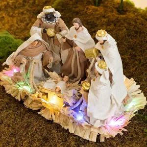 [플라워트리]성탄절 대형피규어 장식 고요한밤 거룩한 아기예수 40x23cm 교회 크리스마스 소품 용품 베...