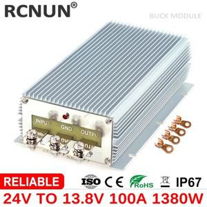 RCNUN 24V  13.8V 80A 100A DC 스텝 다운 컨버터 24V 13.8V DC DC 벅 모듈 자동차 보트 태양계 용 전압 조