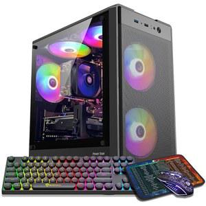 ZER-LON 게이밍 PC 데스크탑 컴퓨터, 인텔 코어 I5-14400F 최대 4.7GHz, GTX 1660 슈퍼 6G, 16G DDR4 RAM, 1TB SSD, WiFi 5.0, RGB 팬이 장착된 사전 조립 타워 컴퓨터