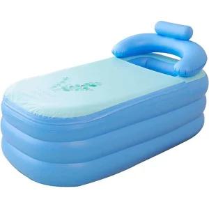 에어 욕조 튜브욕조 휴대용 1인 목욕탕 반신욕 이동식 블루
